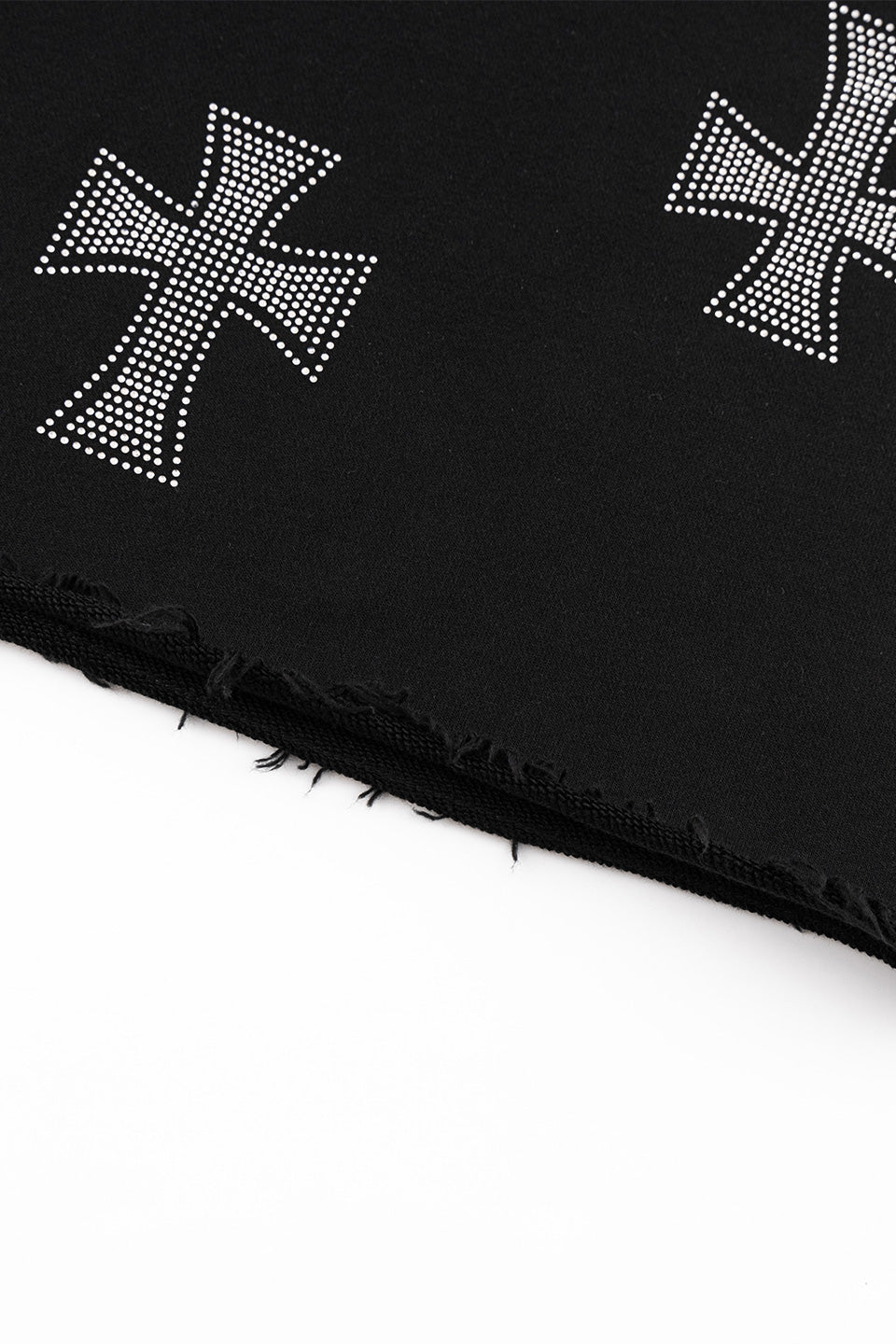 Black X Silver Allover Rhinestone Baggy Sweat Shorts