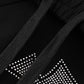 Black X Silver Allover Rhinestone Baggy Sweat Shorts