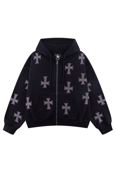 unknown パーカー Black×pink Black-x-Pink-Allover-Cross-