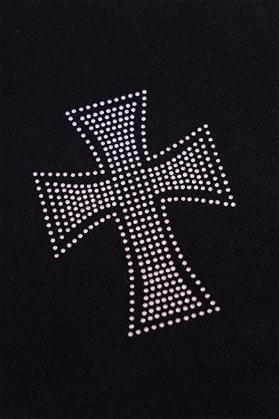 Black X Pink Allover Cross Rhinestone Zip Hoodie