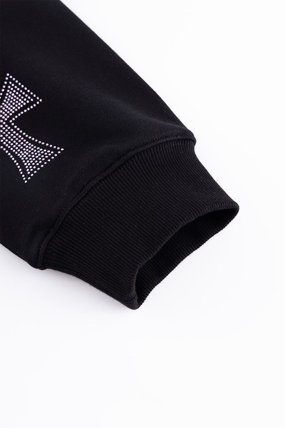 Black X Pink Allover Cross Rhinestone Zip Hoodie