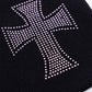 Black X Pink Cross Rhinestone Beanie