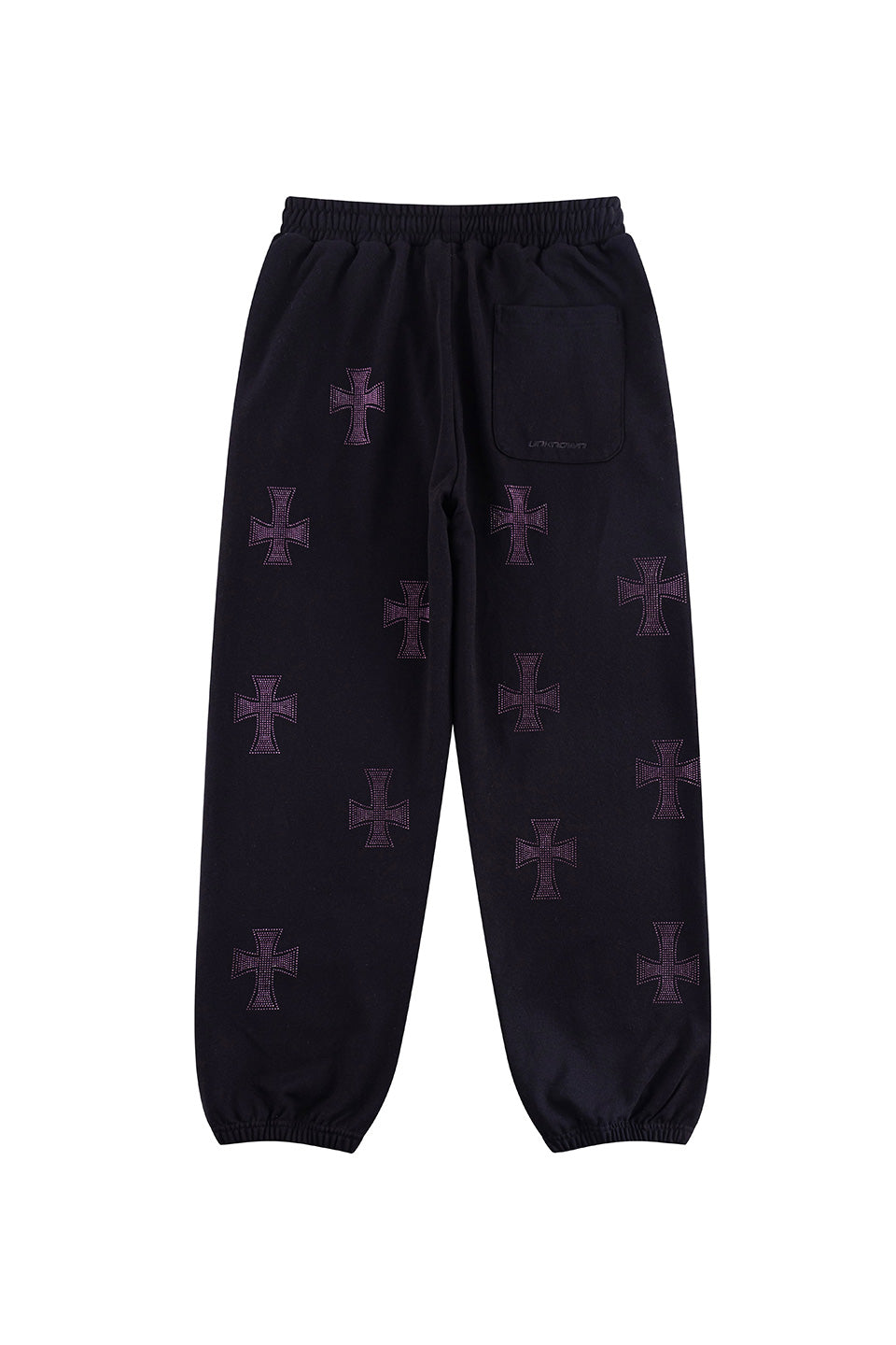 Black x Purple Cross Rhinestone Jogger