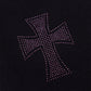 Black X Purple Cross Rhinestone Jogger
