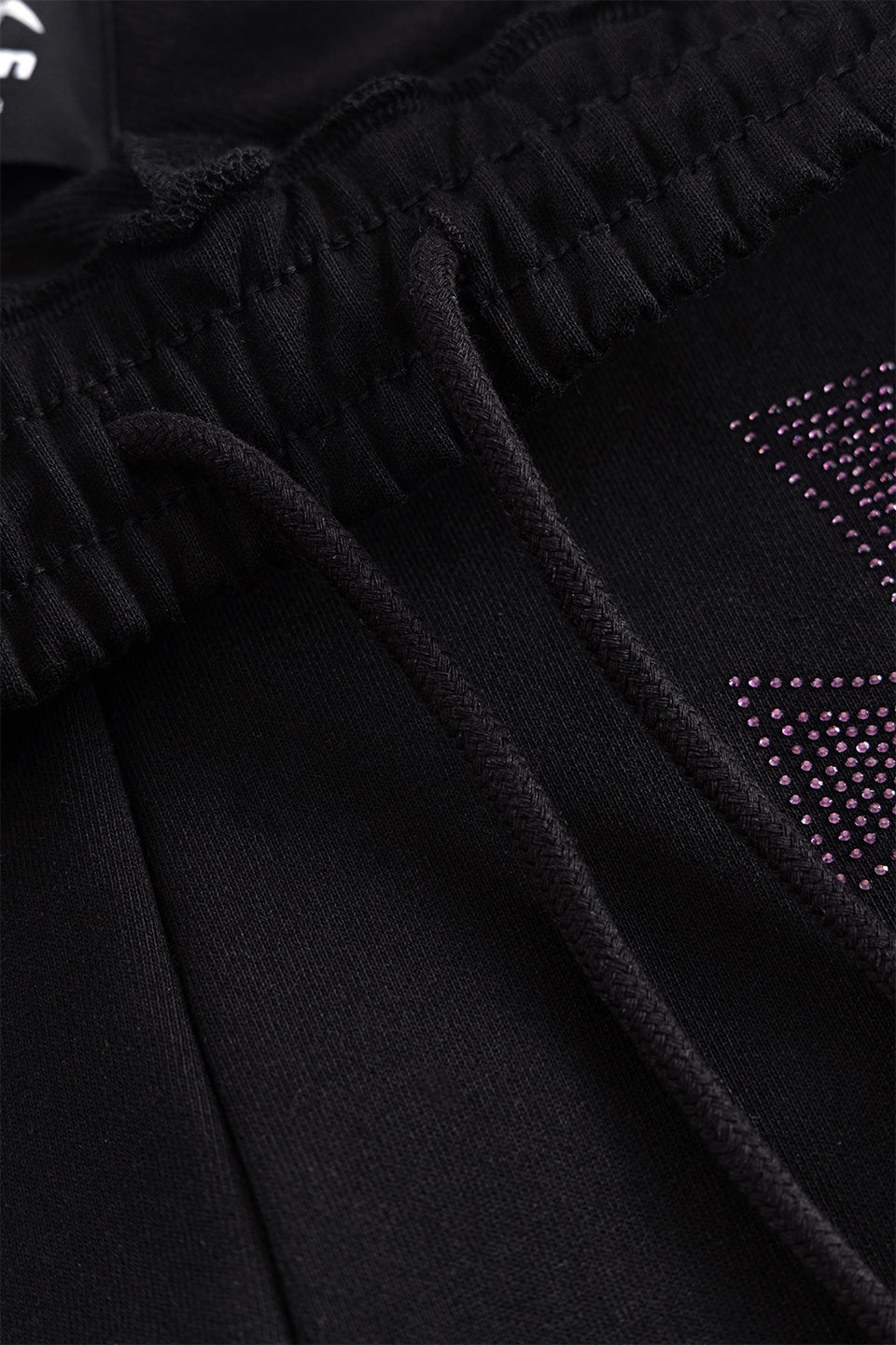 Black x Purple Cross Rhinestone Jogger