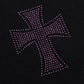 Black x Purple Cross Rhinestone Jogger