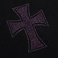 Black X Purple Cross Rhinestone Jogger