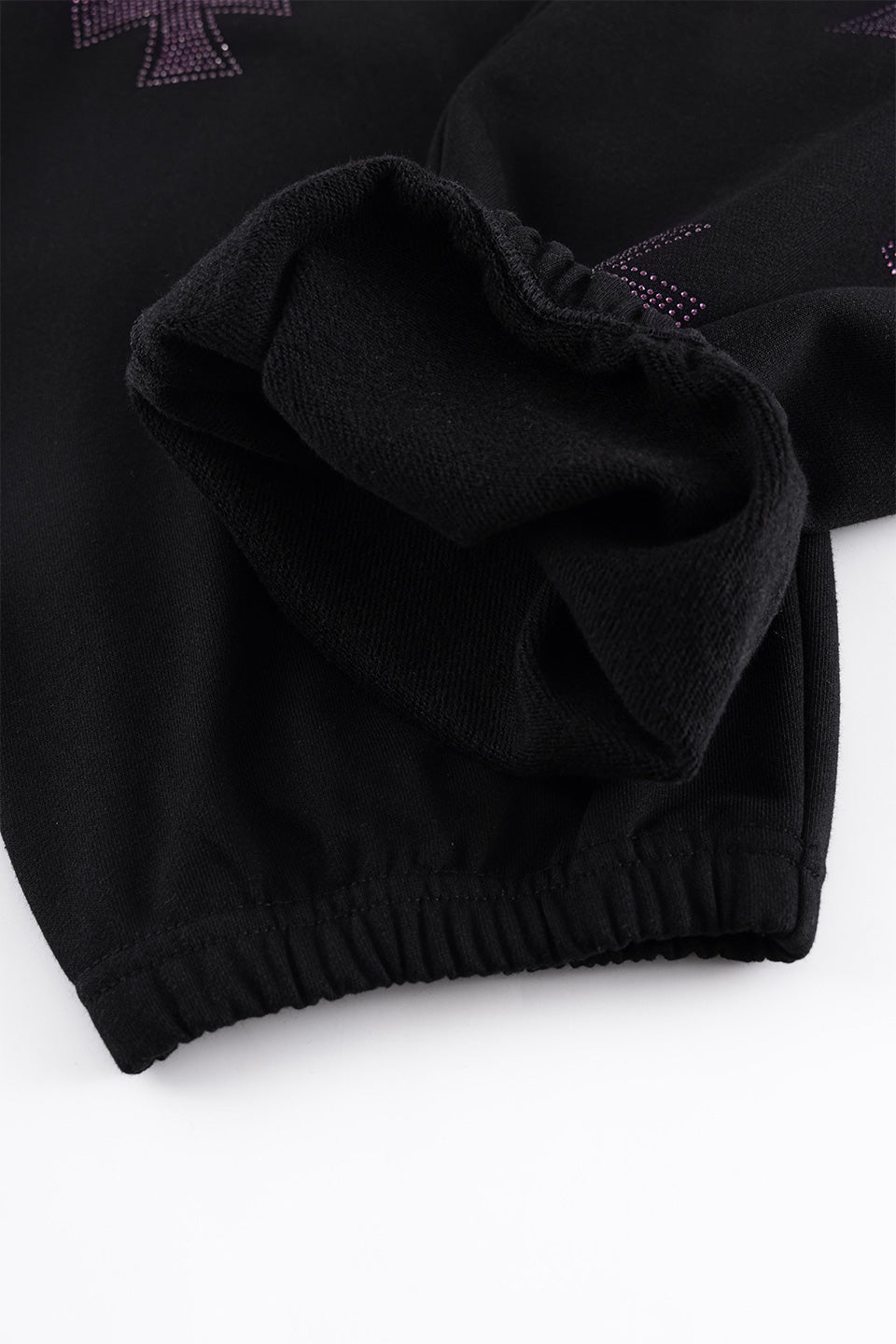 Black x Purple Cross Rhinestone Jogger