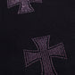 Black x Purple Cross Rhinestone Zip Hoodie