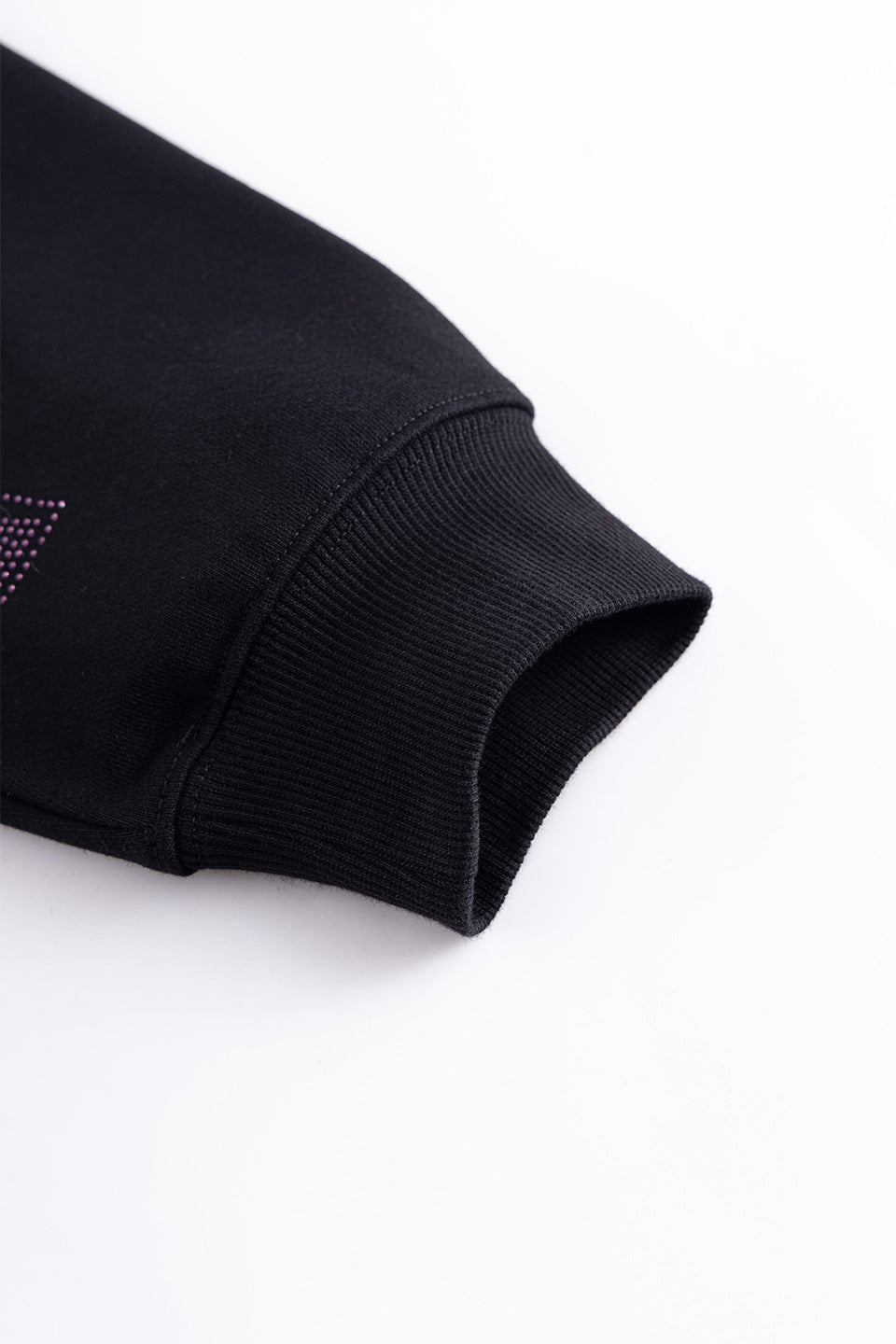 Black x Purple Cross Rhinestone Zip Hoodie