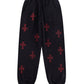 Black X Red Cross Rhinestone Jogger