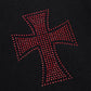 Black x Red Cross Rhinestone Jogger