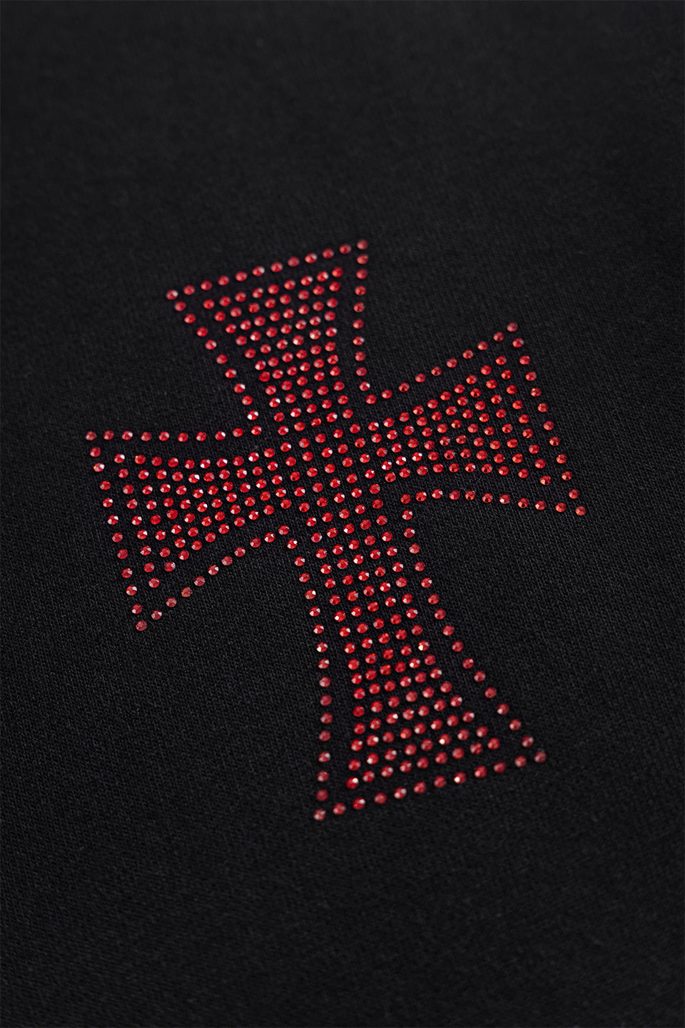 Black x Red Cross Rhinestone Jogger