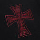 Black X Red Cross Rhinestone Jogger