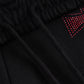 Black x Red Cross Rhinestone Jogger