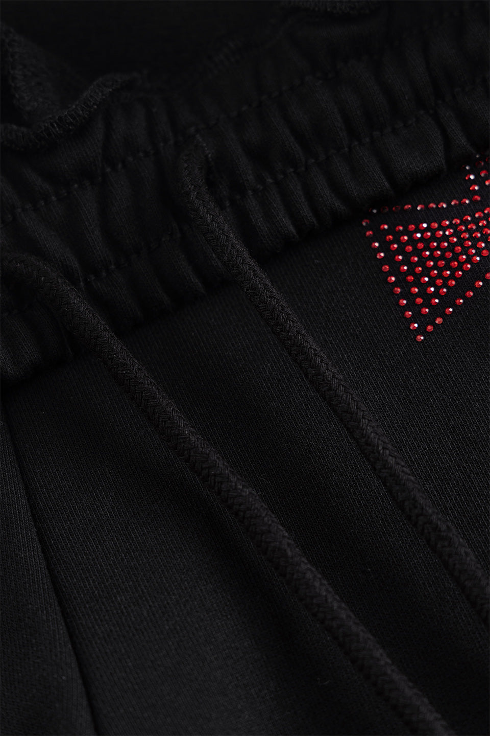 Black x Red Cross Rhinestone Jogger