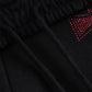Black X Red Cross Rhinestone Jogger