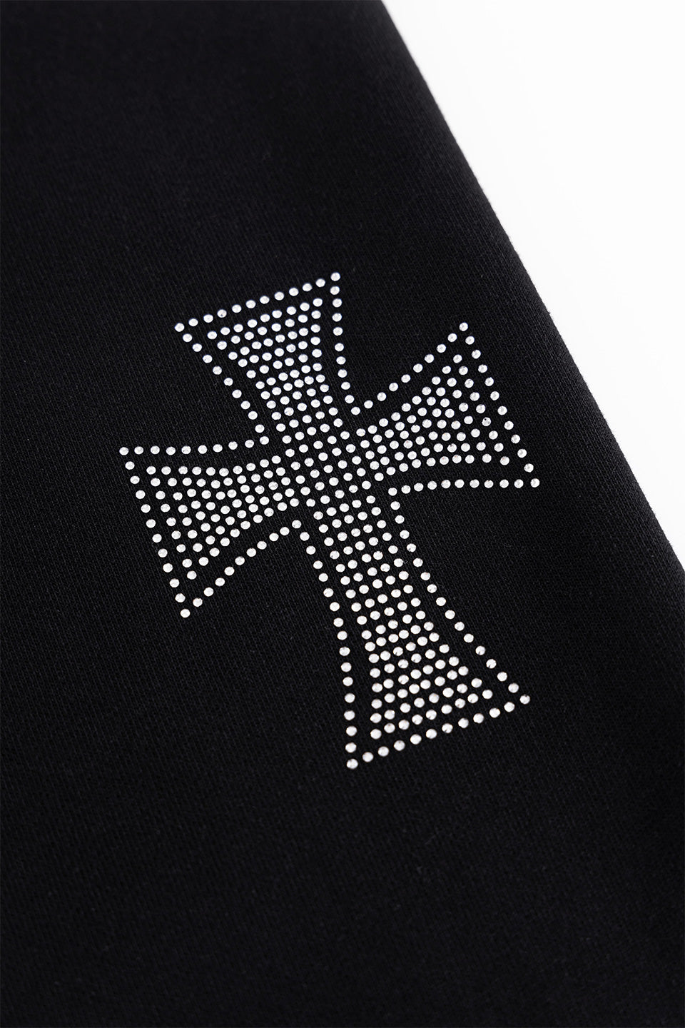 Black x Silver Cross Rhinestone Jogger