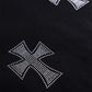 Black X Silver Cross Rhinestone Zip Hoodie