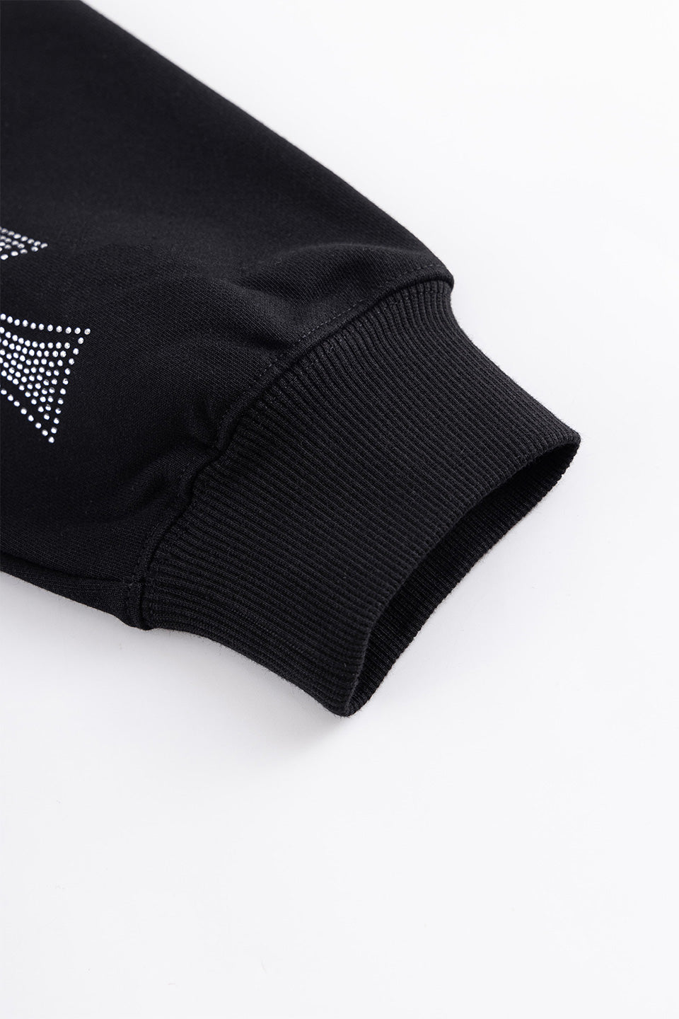 Black x Silver Cross Rhinestone Zip Hoodie