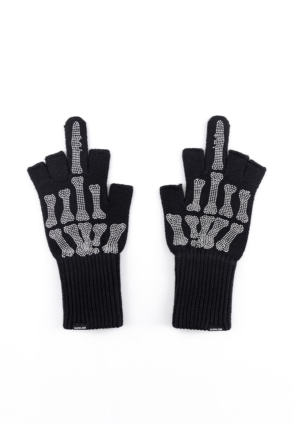 Bones Rhinestone Fingerless Knit Grove