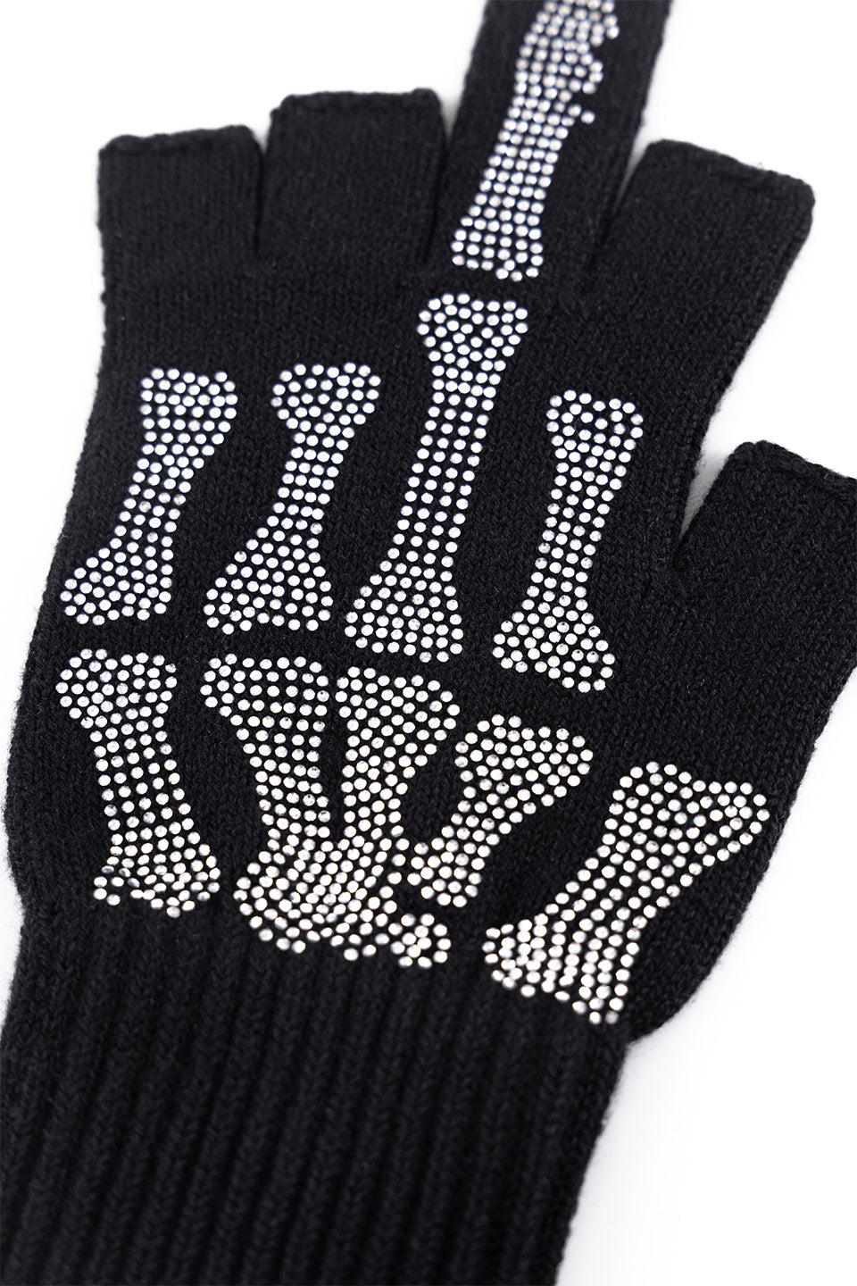 Bones Rhinestone Fingerless Knit Grove