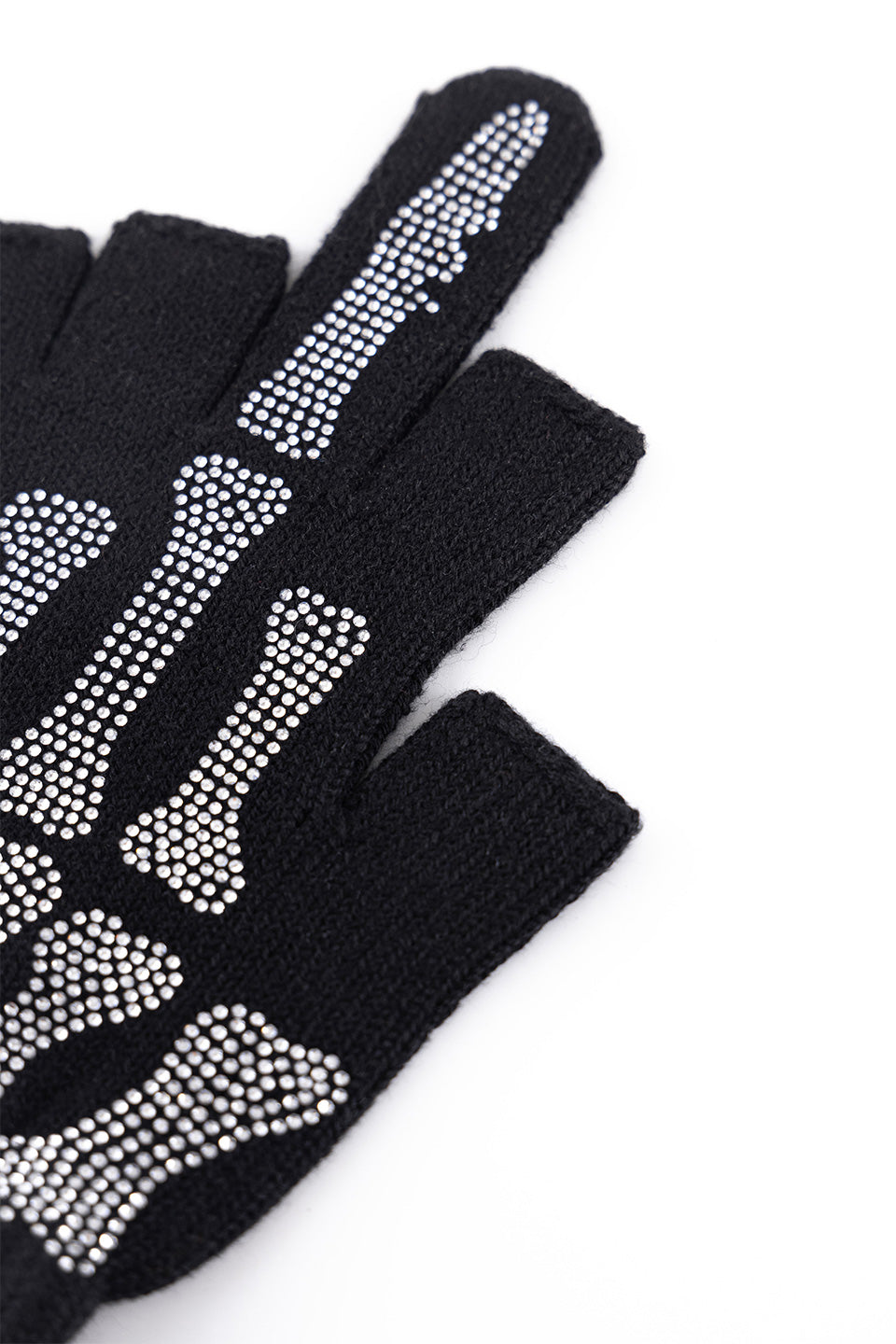 Bones Rhinestone Fingerless Knit Grove