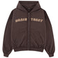 Brain Toast Vintage Wash Zip Hoodie