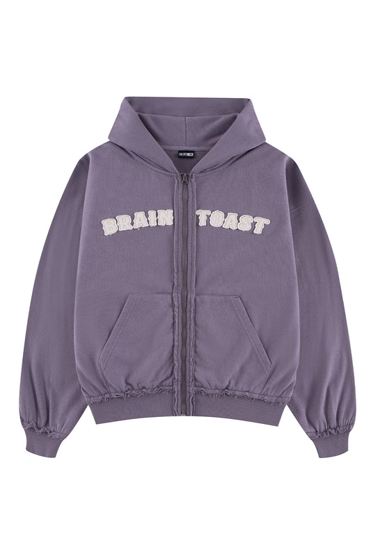 Brain Toast Vintage Wash Zip Hoodie