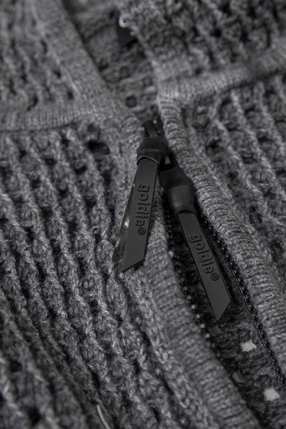 Crochet Knit Washed Zip Hoodie