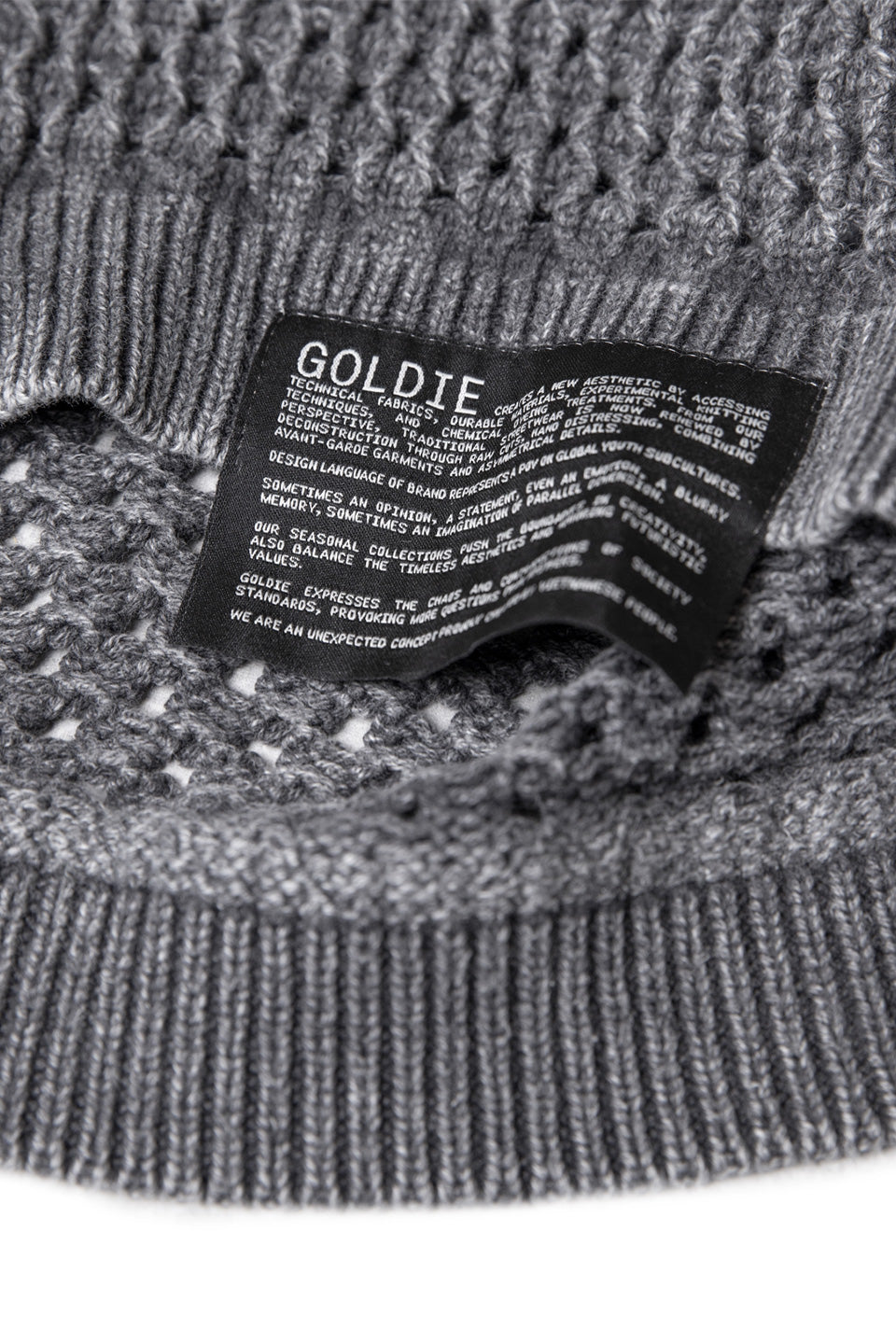 Crochet Knit Washed Zip Hoodie