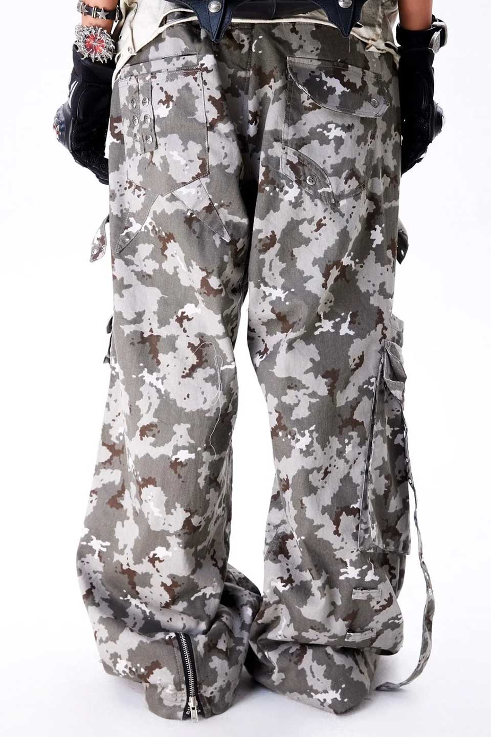 "005 Mily" Camo Flag Cargo Pants