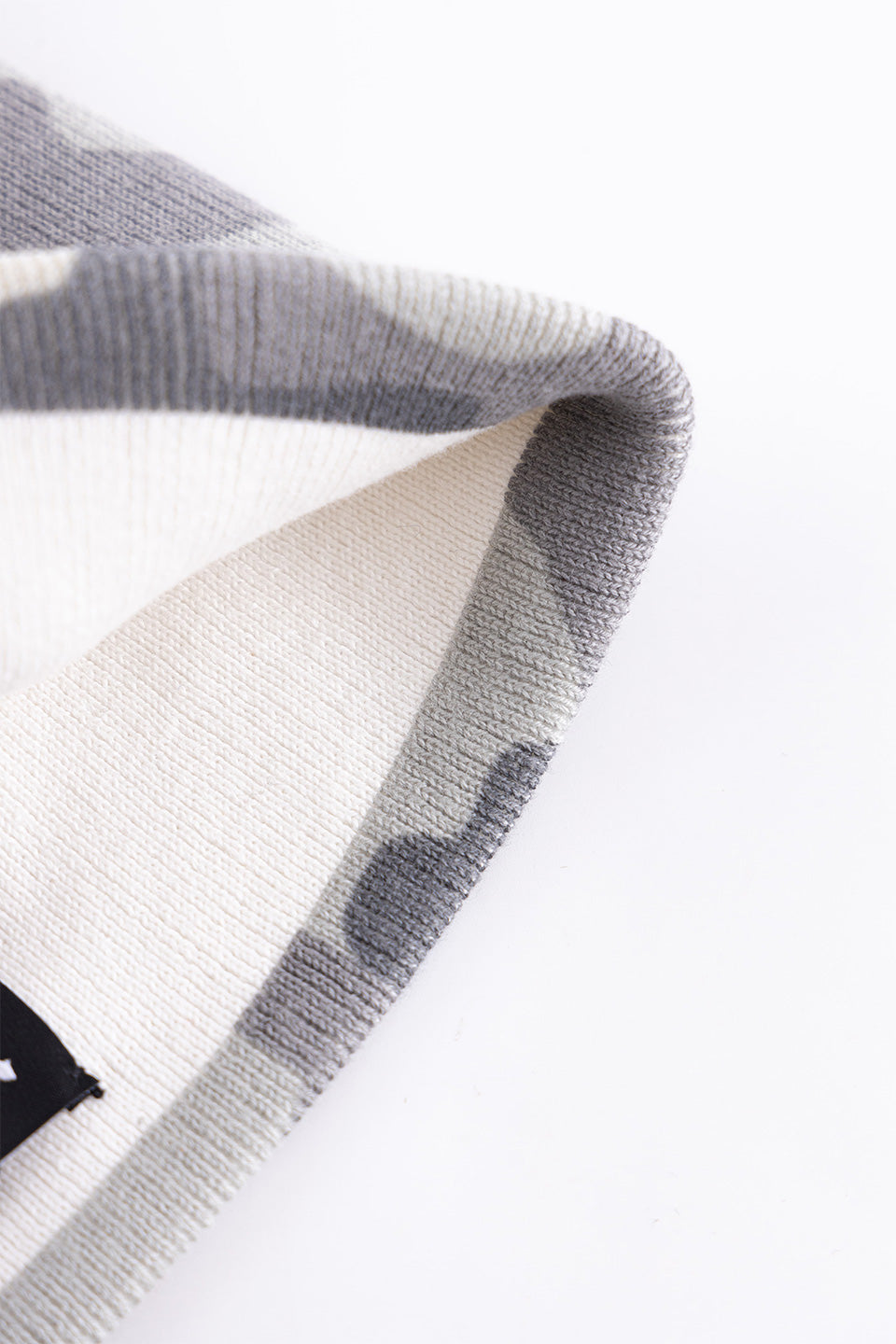 Camouflage Cross Leather Patch Beanie