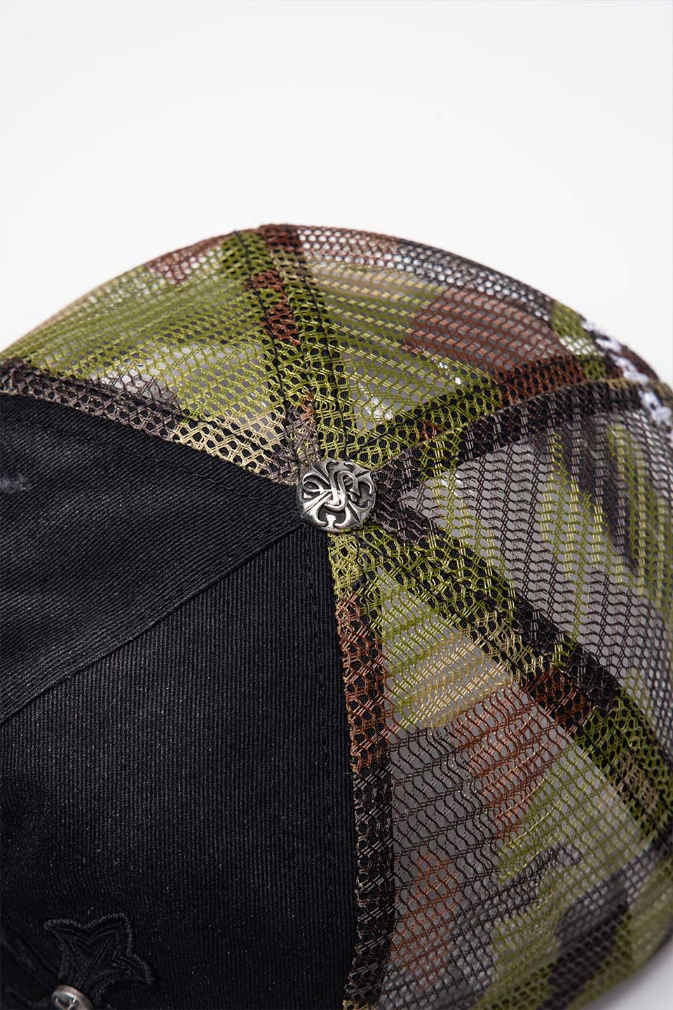 Camouflage Cross Leather Patch Mesh Cap｜SUPPLIER｜キャップ