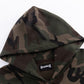 Camouflage Cross Leather Patch Zip Hoodie