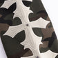 Camouflage Cross Leather Patch Zip Hoodie