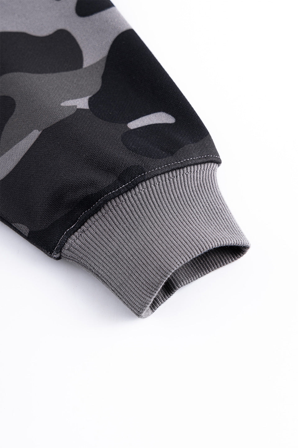 Camouflage Faux Fur Cross Zip Hoodie