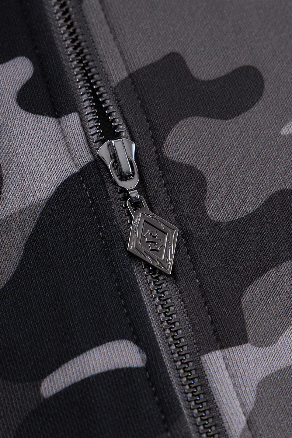 Camouflage Faux Fur Cross Zip Hoodie