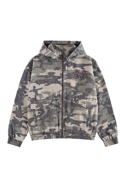Camouflage Hooded Blouson