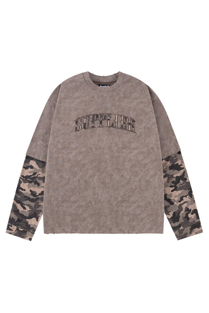 【予約商品】Camouflage Layered Long Sleeve Tee【8月下旬お届け】