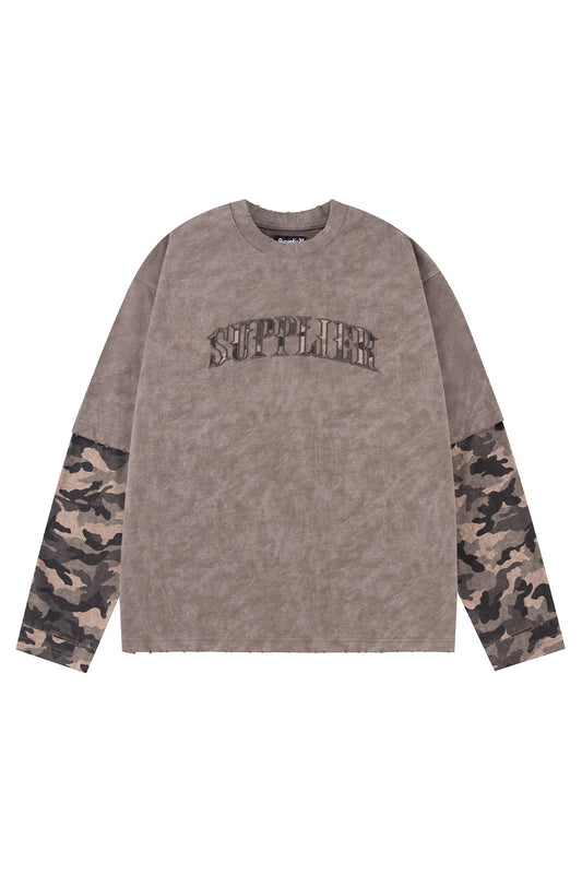 【予約商品】Camouflage Layered Long Sleeve Tee【8月下旬お届け】