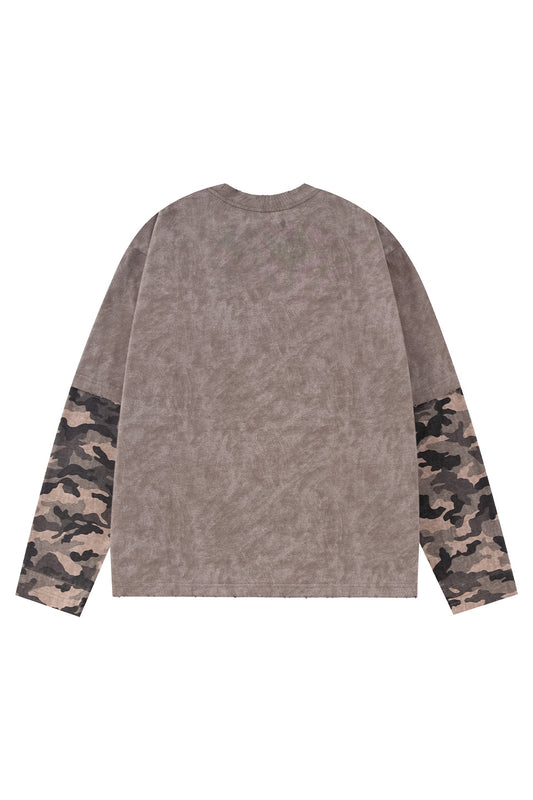 【予約商品】Camouflage Layered Long Sleeve Tee【8月下旬お届け】