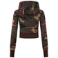 Camouflage Not Your Baby Cropped Zip Hoodie Women'S