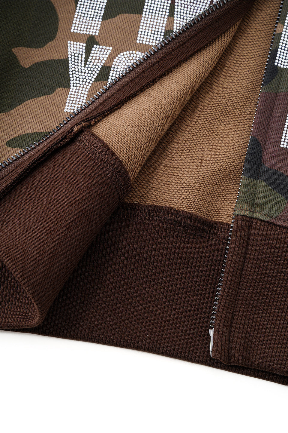 Camouflage Not Your Baby Cropped Zip Hoodie Women'S
