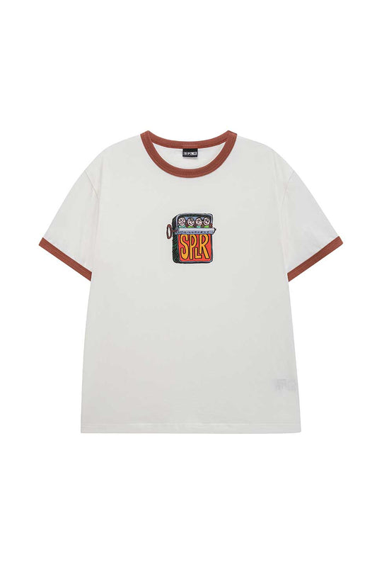 Canned Logo Brown Ringer Tee