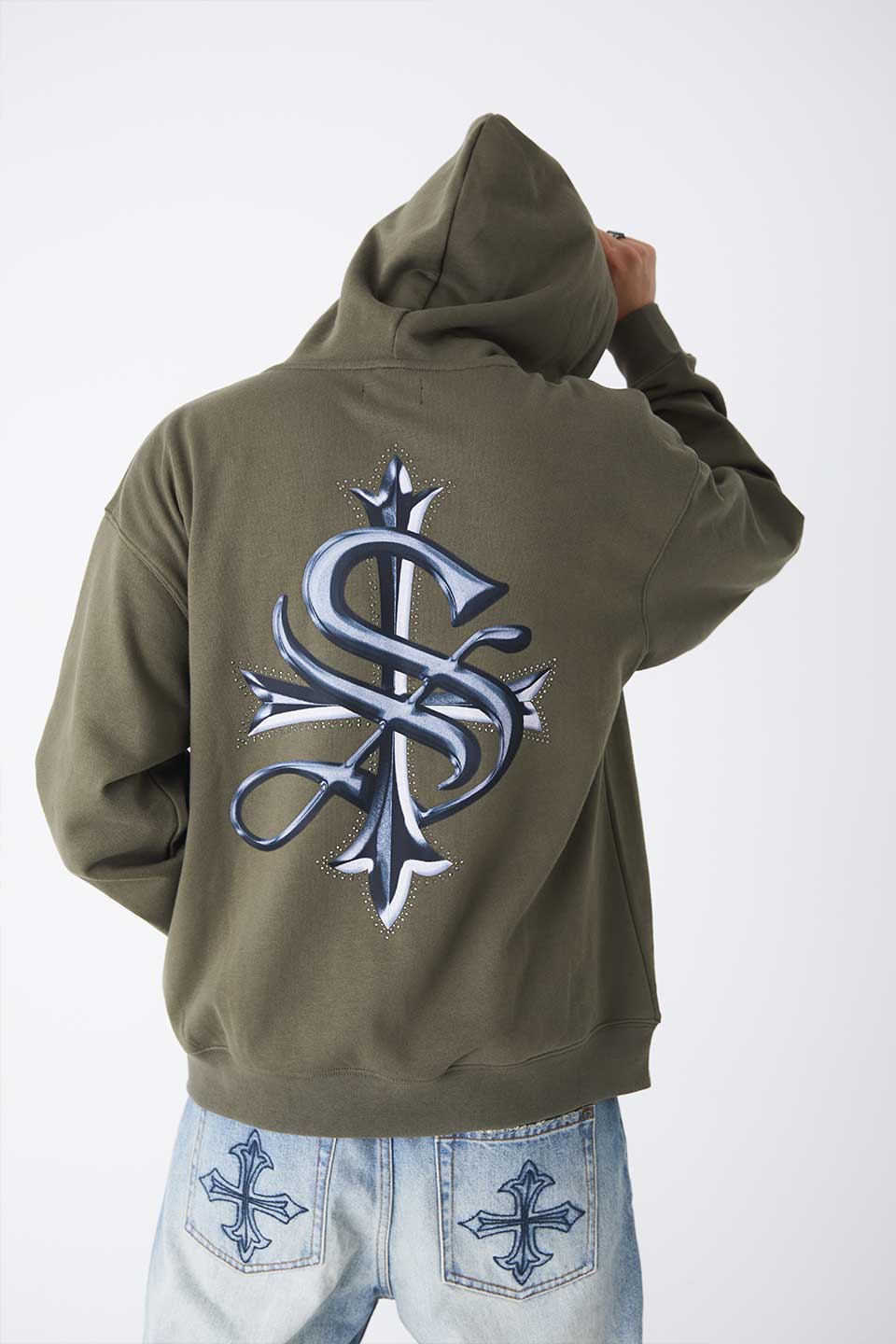 Chrome Cross Zip Hoodie