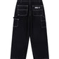 Contrast Stitch Double Knee Denim Pants