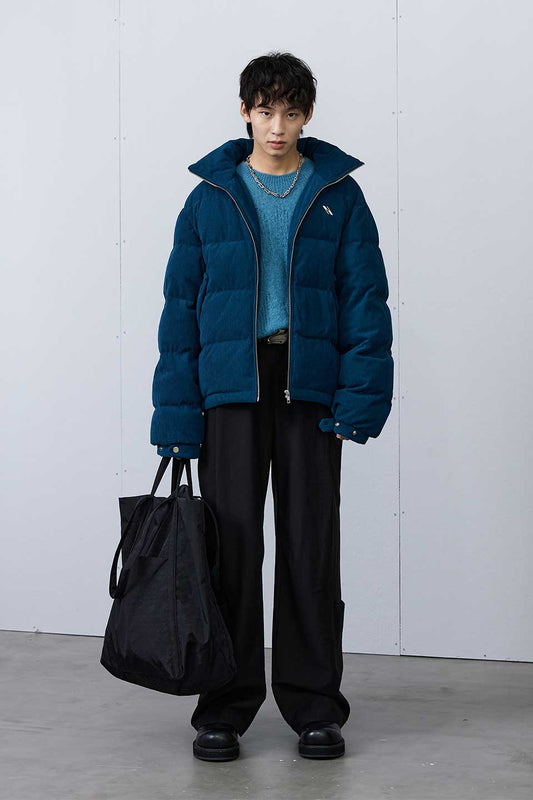 Corduroy Patchwork Down Jacket