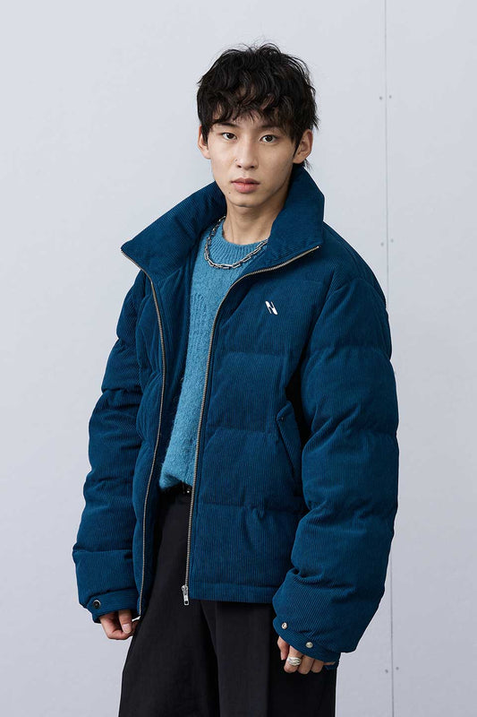 Corduroy Patchwork Down Jacket