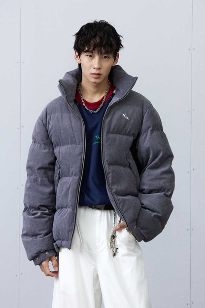 Corduroy Patchwork Down Jacket